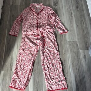 Woman’s Red and White Christmas Tree Pajamas